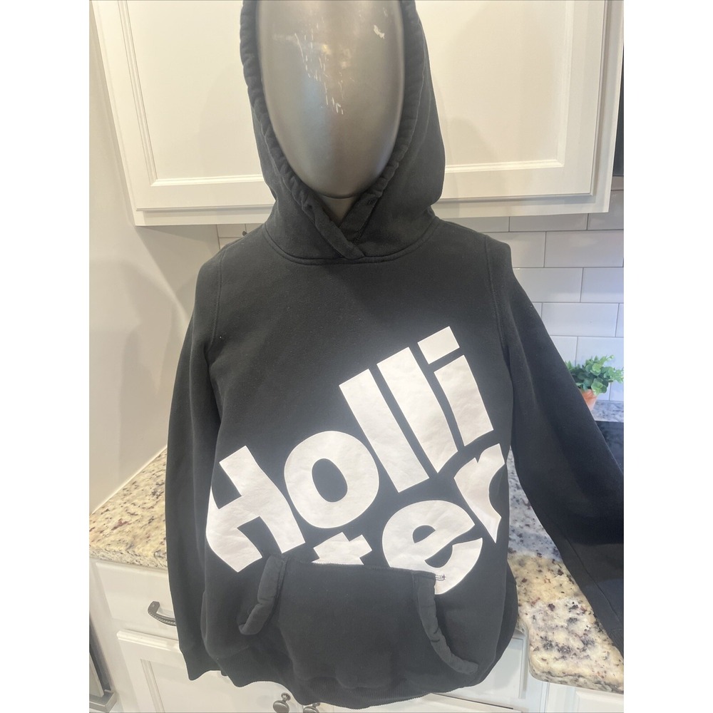 Hollister Hoodie Adult Medium Black Long‎ Sleeve VTG